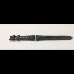 LANCASTER 20mm Black Crocodile Italian Watch Strap